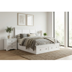 Classic white bedroom furniture set featuring lift storage b