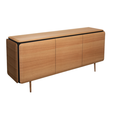 Teresa 3 Door Oak Buffet Teresa three-door oak buffet with recessed black detailing