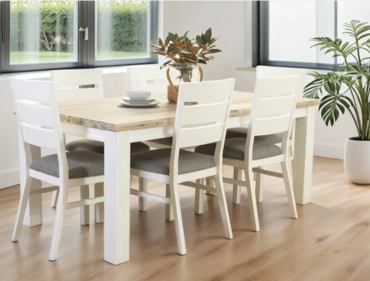 Contemporary Acacia Dining Suite Contemporary dining set in white acacia wood